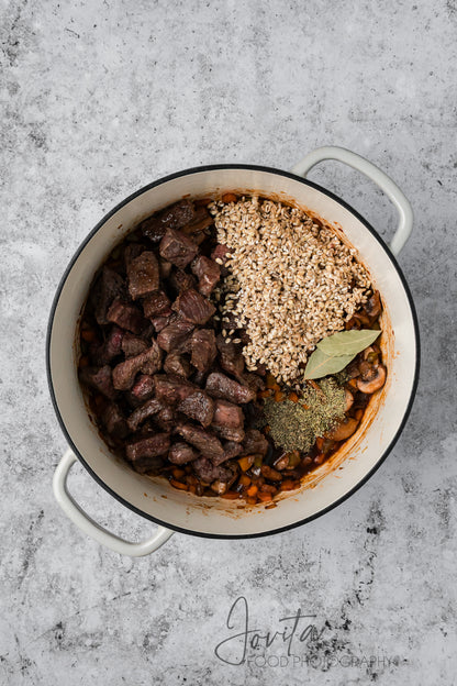 Beef Barley and Mushroom Soup
