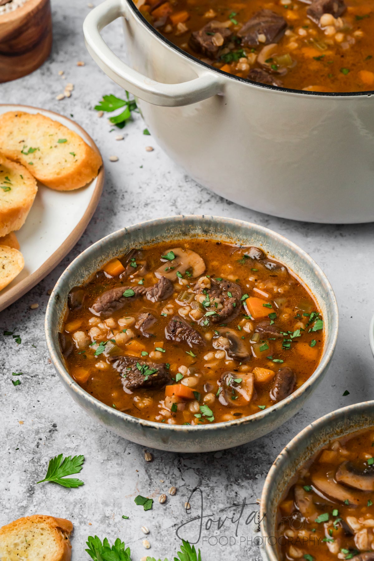 Beef Barley and Mushroom Soup