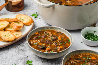 Beef Barley and Mushroom Soup