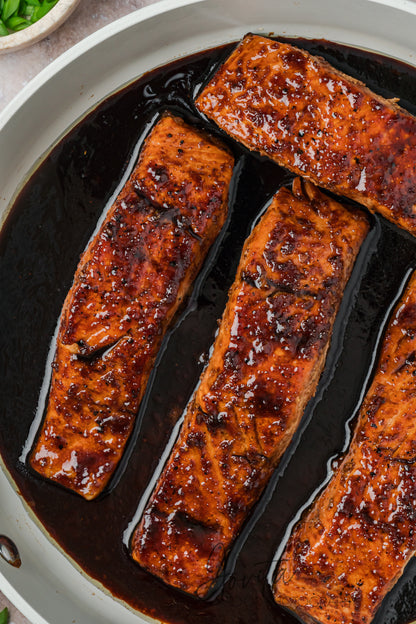 Bourbon Glazed Salmon with Asparagus