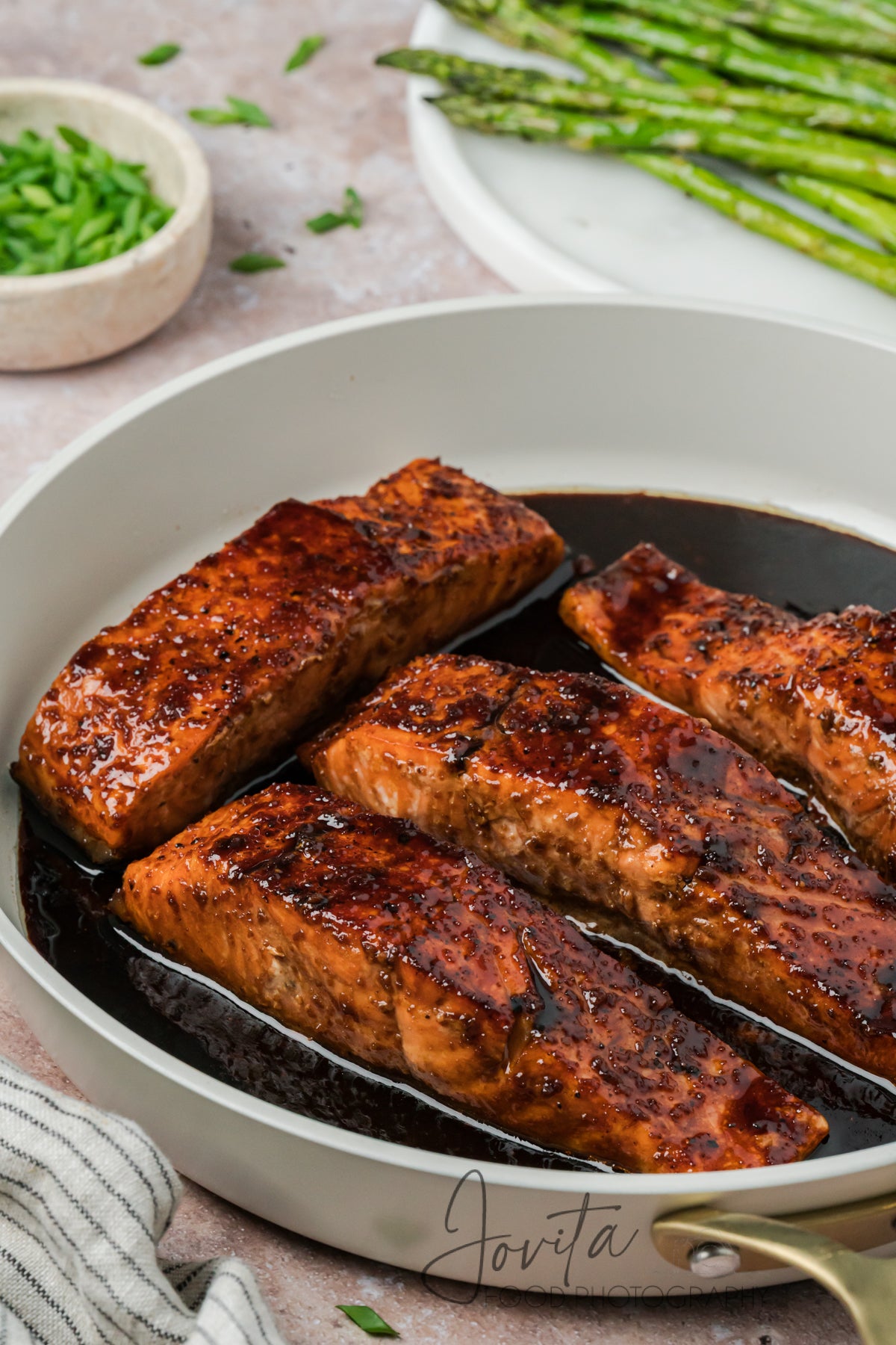 Bourbon Glazed Salmon with Asparagus