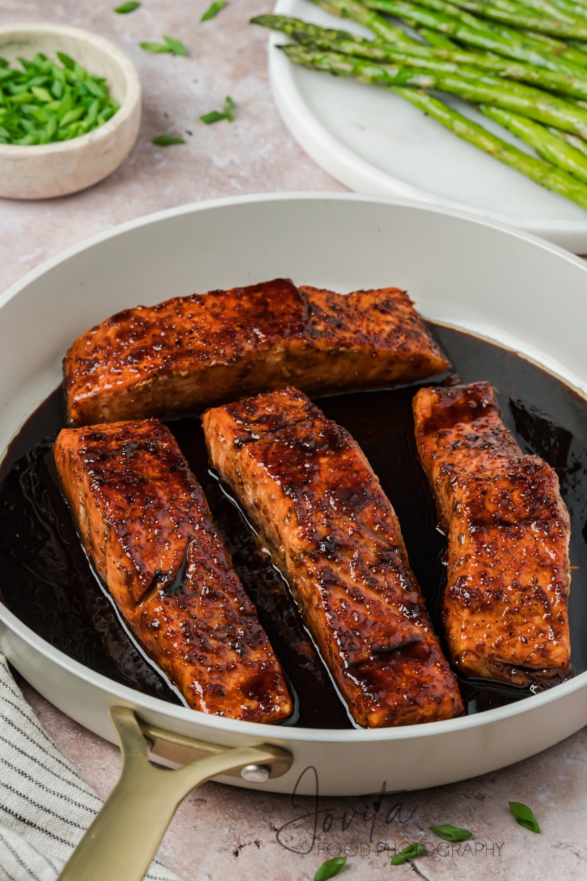 Bourbon Glazed Salmon with Asparagus