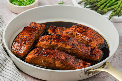 Bourbon Glazed Salmon with Asparagus