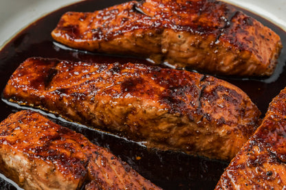 Bourbon Glazed Salmon with Asparagus