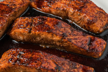 Bourbon Glazed Salmon with Asparagus