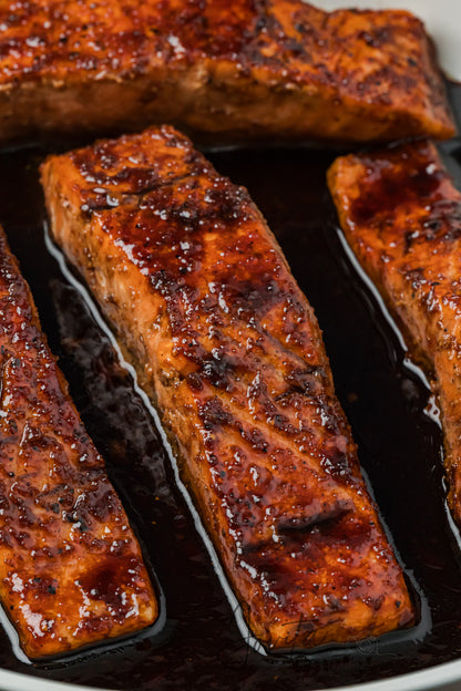 Bourbon Glazed Salmon with Asparagus
