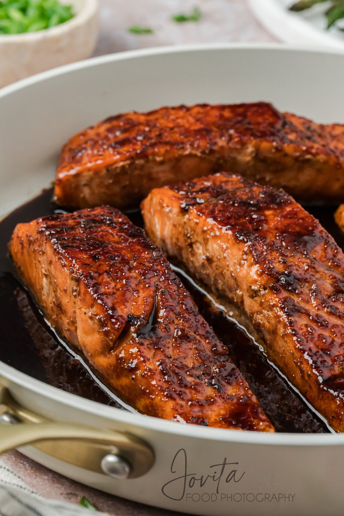 Bourbon Glazed Salmon with Asparagus