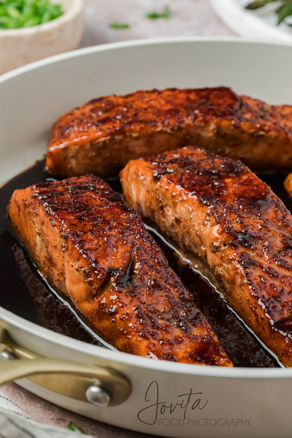 Bourbon Glazed Salmon with Asparagus