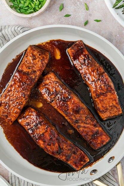Bourbon Glazed Salmon with Asparagus