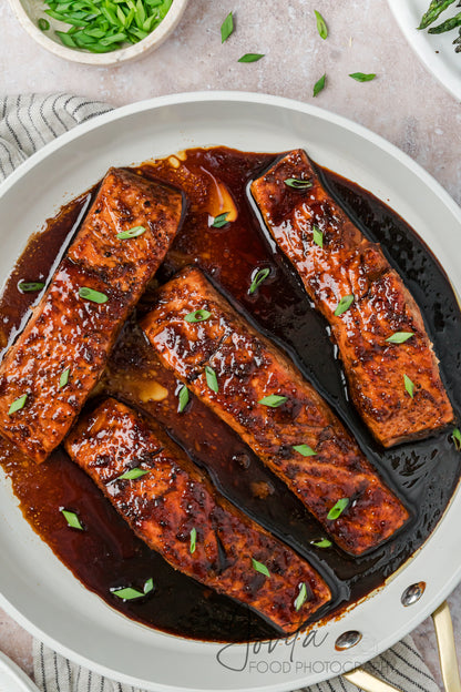 Bourbon Glazed Salmon with Asparagus