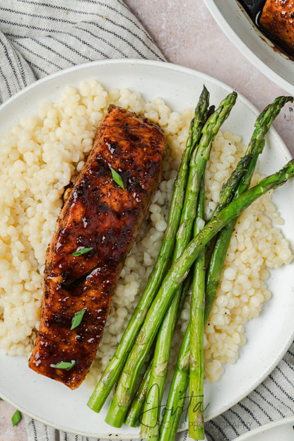Bourbon Glazed Salmon with Asparagus