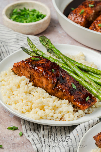Bourbon Glazed Salmon with Asparagus