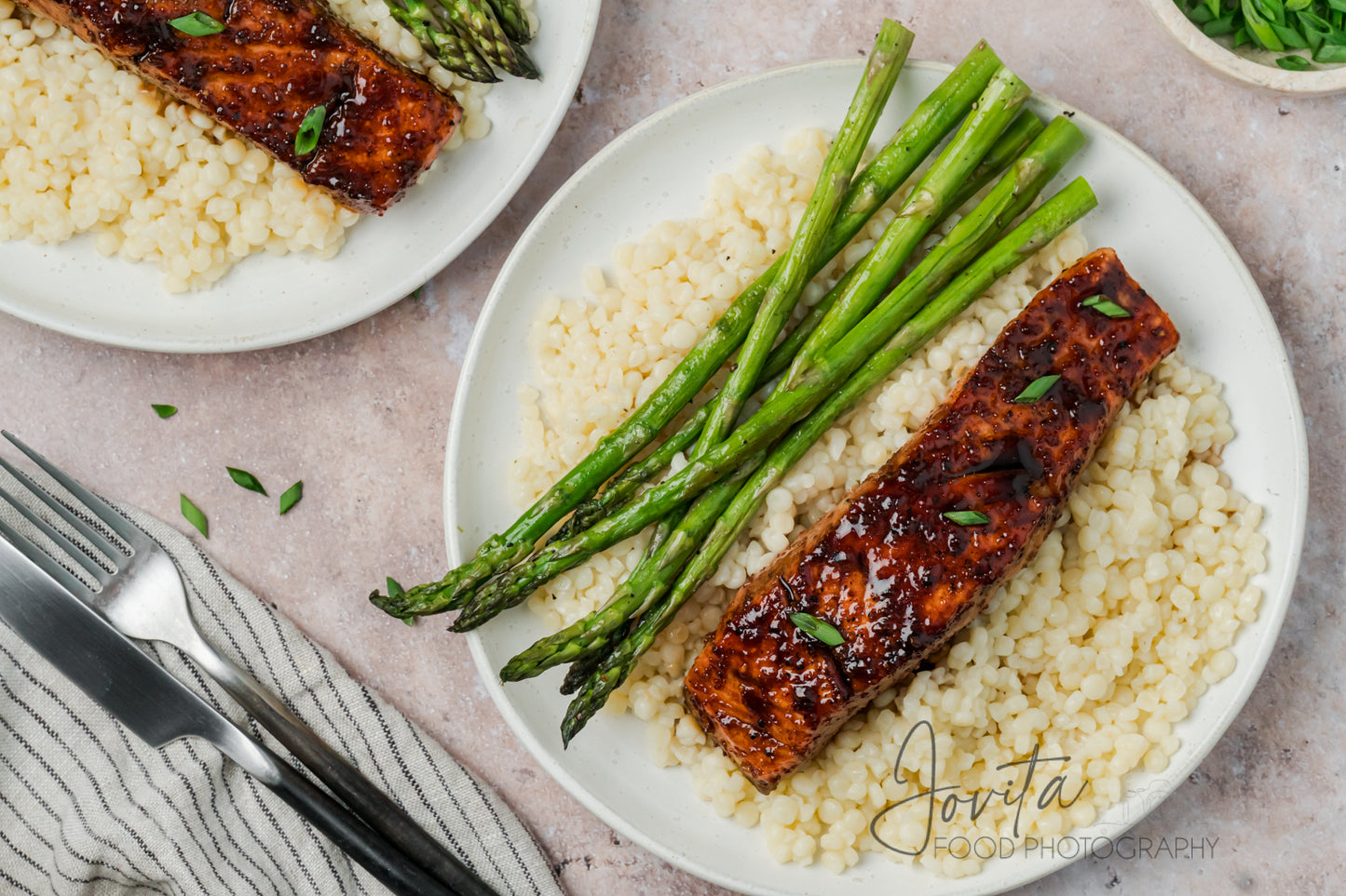 Bourbon Glazed Salmon with Asparagus