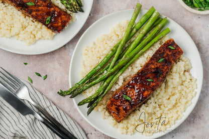 Bourbon Glazed Salmon with Asparagus