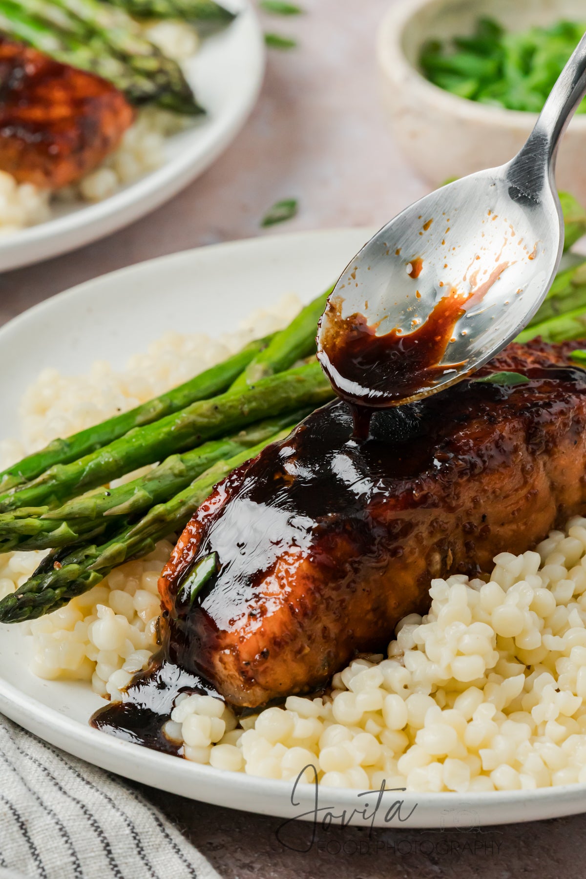 Bourbon Glazed Salmon with Asparagus