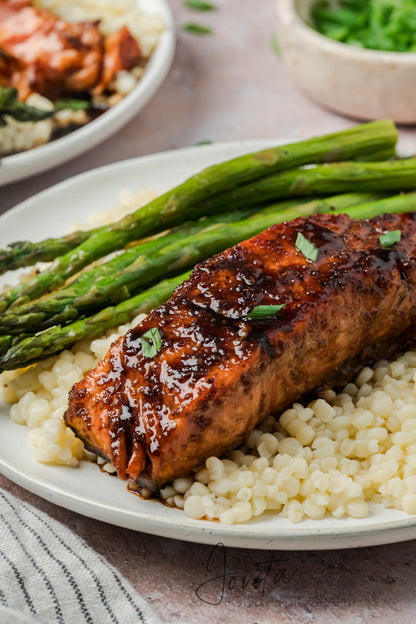 Bourbon Glazed Salmon with Asparagus