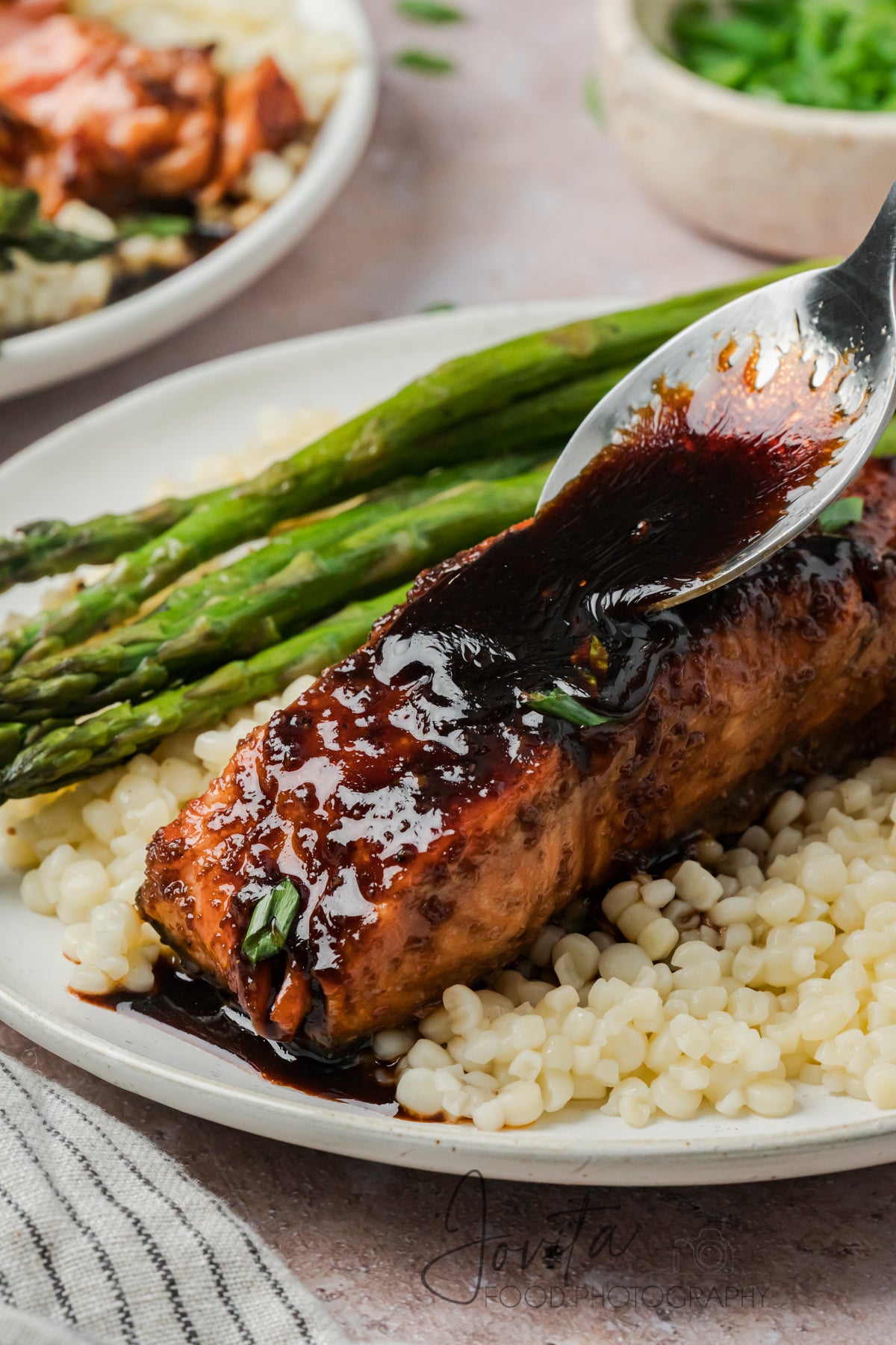 Bourbon Glazed Salmon with Asparagus