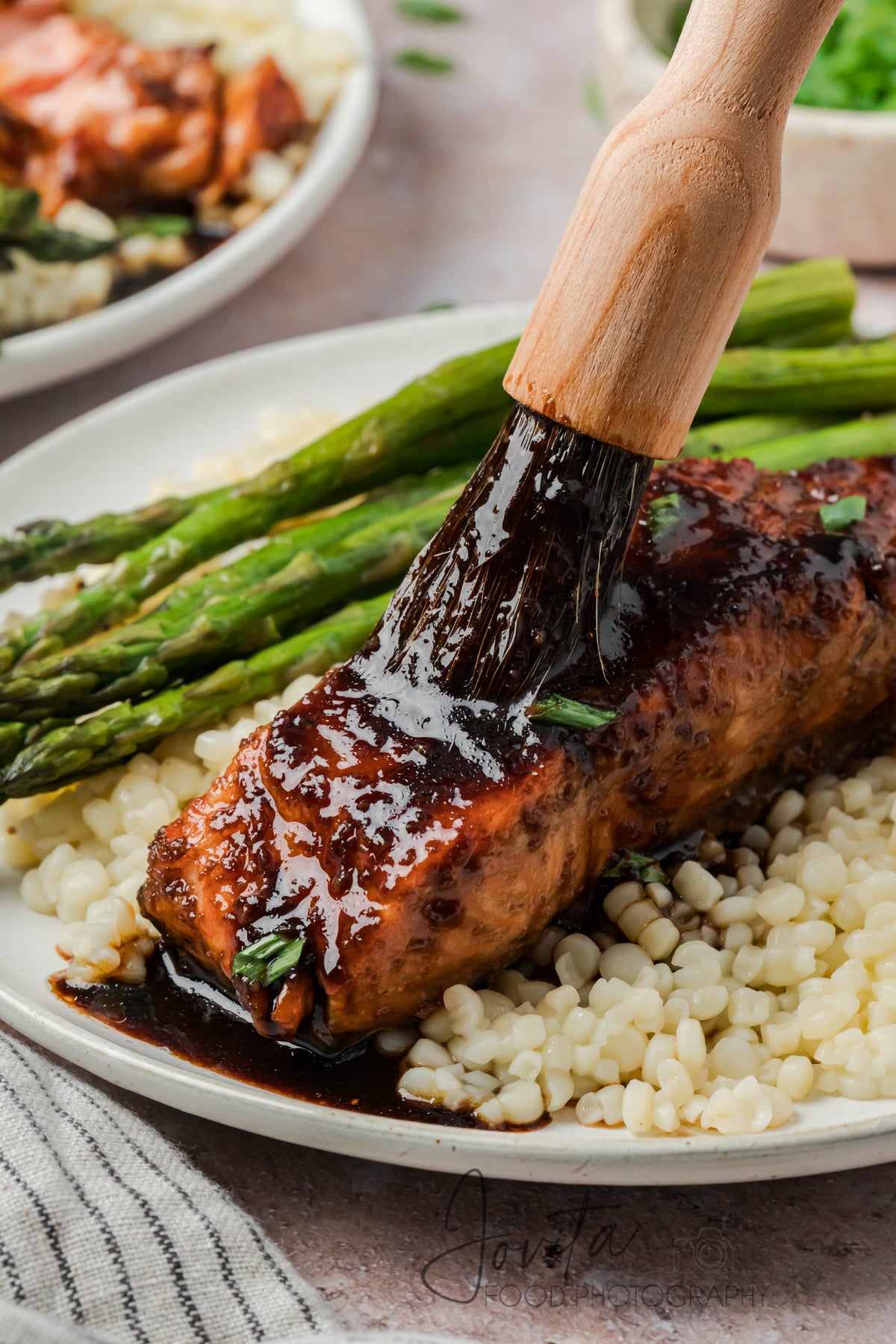 Bourbon Glazed Salmon with Asparagus