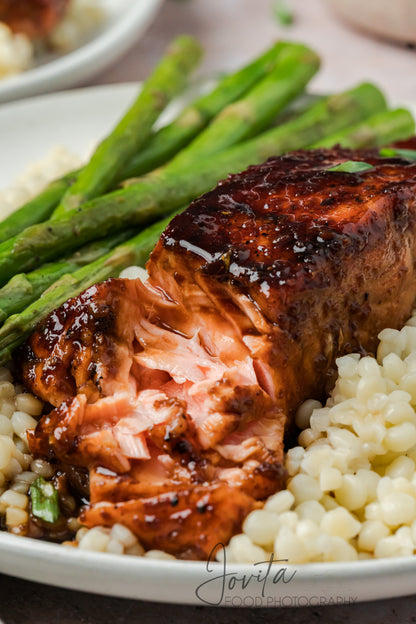 Bourbon Glazed Salmon with Asparagus