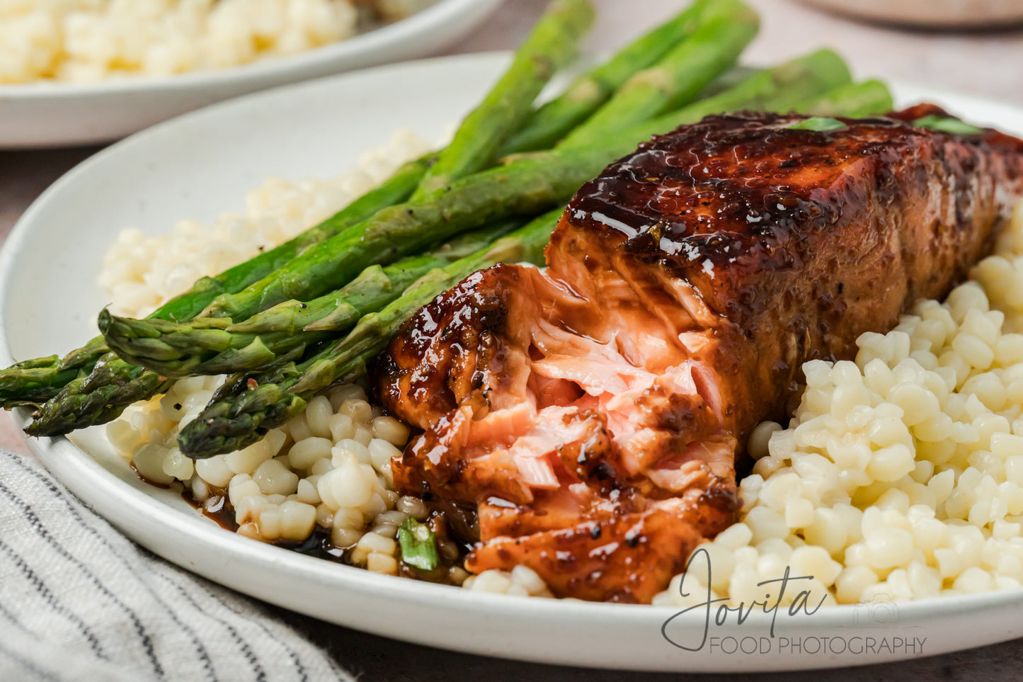 Bourbon Glazed Salmon with Asparagus