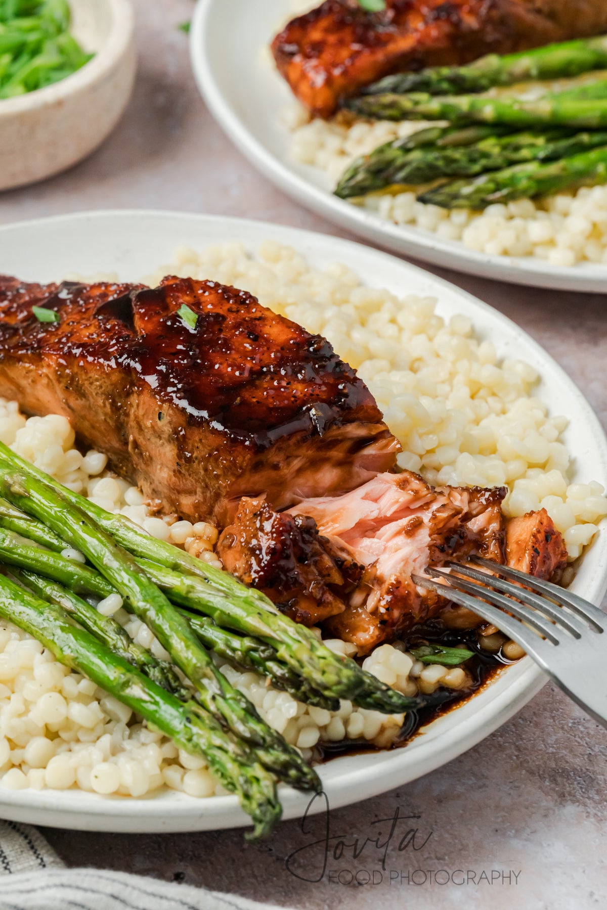 Bourbon Glazed Salmon with Asparagus