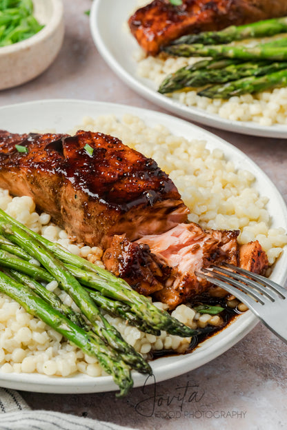 Bourbon Glazed Salmon with Asparagus