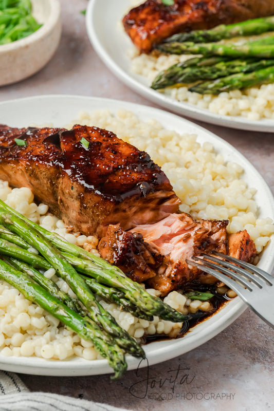 Bourbon Glazed Salmon with Asparagus