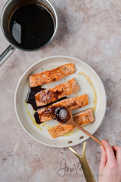 Bourbon Glazed Salmon with Asparagus