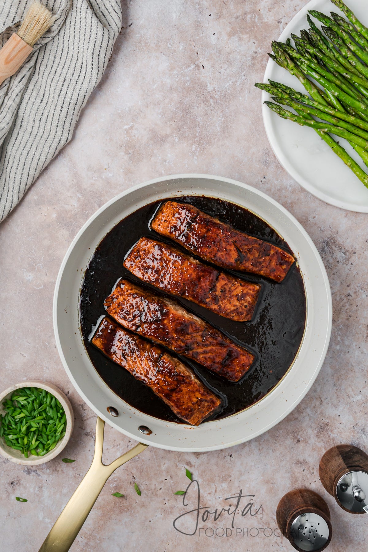 Bourbon Glazed Salmon with Asparagus