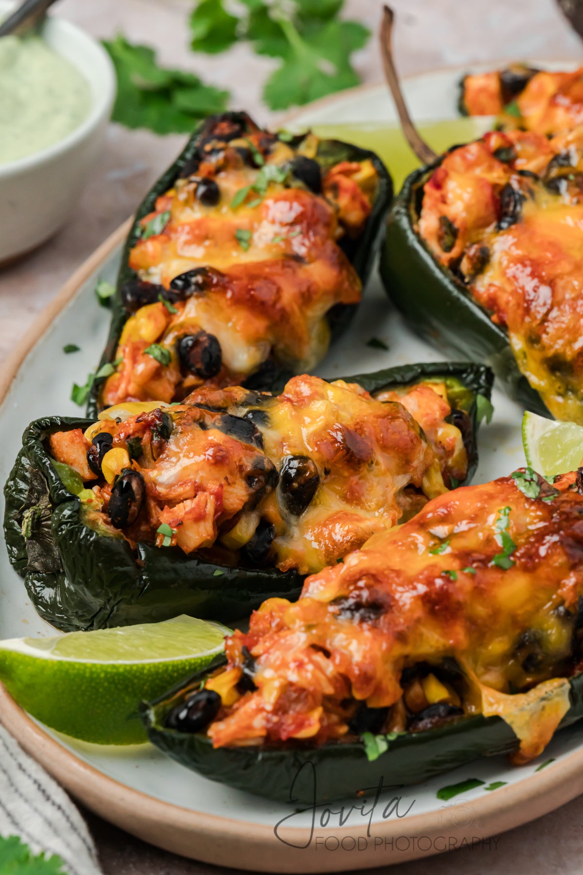 Chicken Stuffed Poblano Peppers