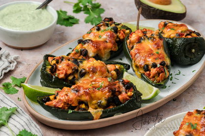 Chicken Stuffed Poblano Peppers