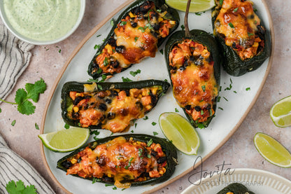 Chicken Stuffed Poblano Peppers