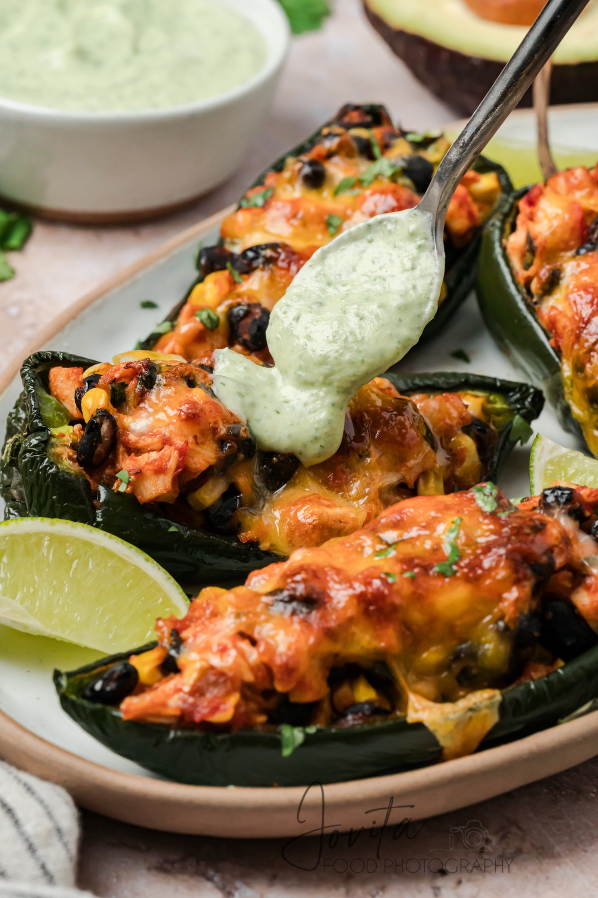 Chicken Stuffed Poblano Peppers