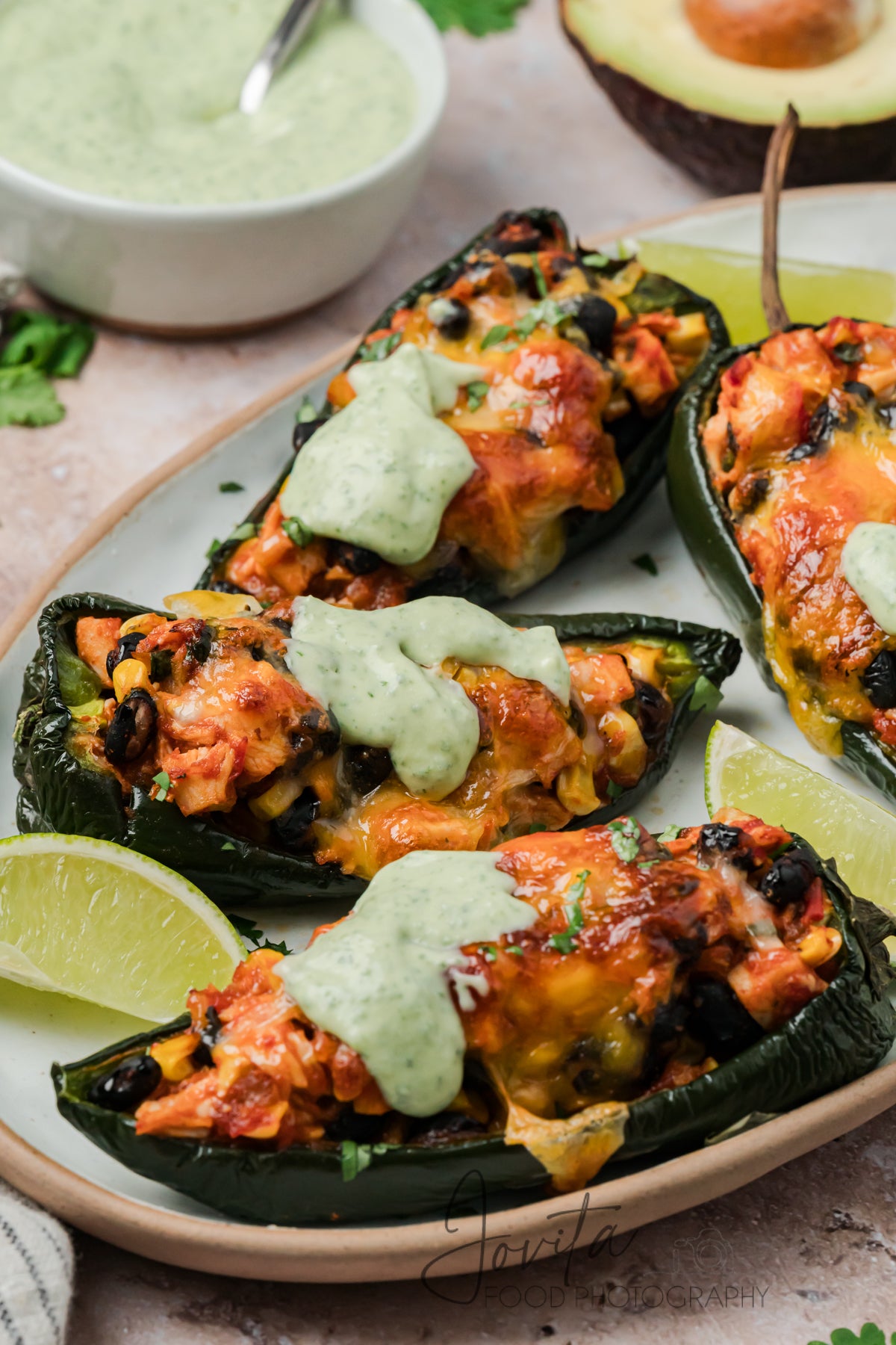 Chicken Stuffed Poblano Peppers