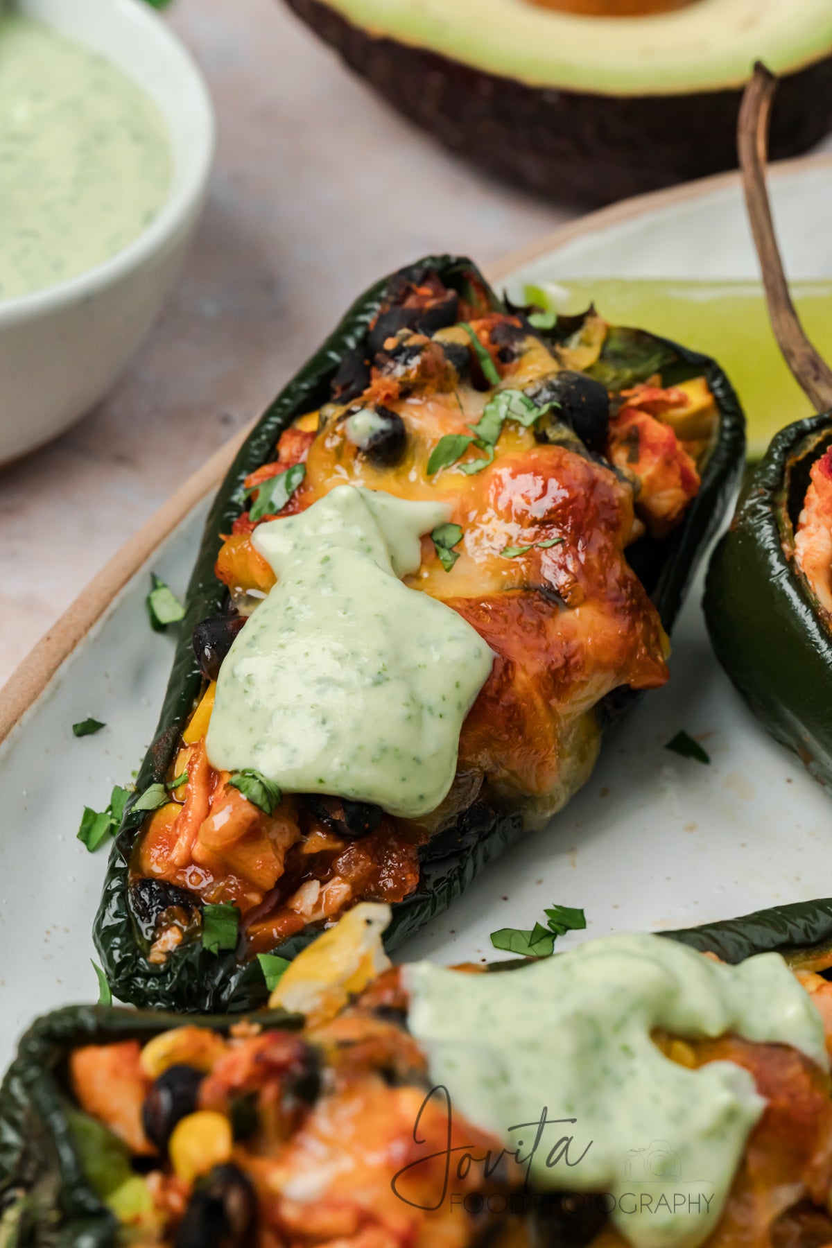 Chicken Stuffed Poblano Peppers