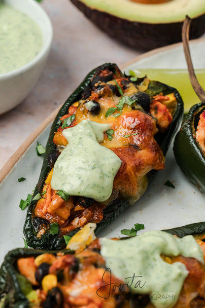 Chicken Stuffed Poblano Peppers