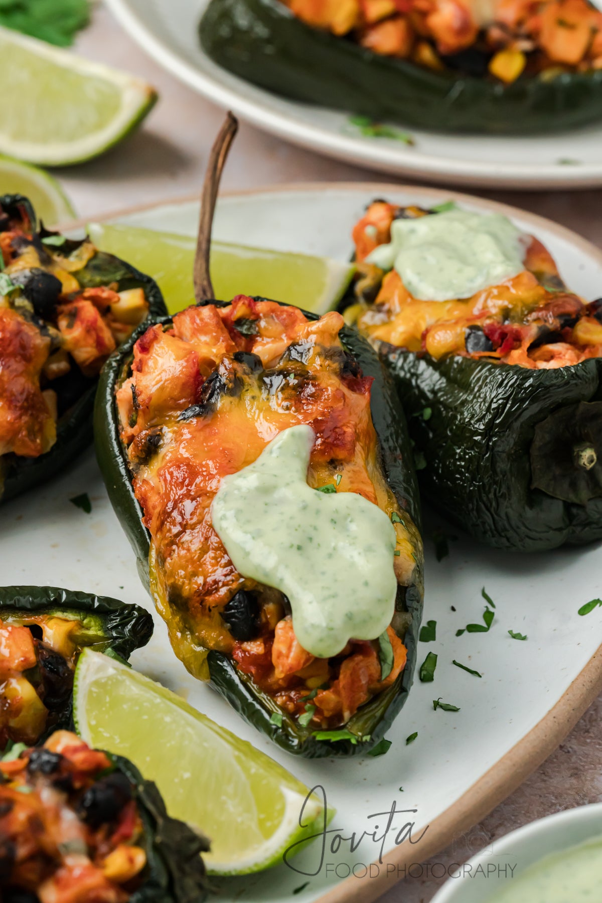 Chicken Stuffed Poblano Peppers