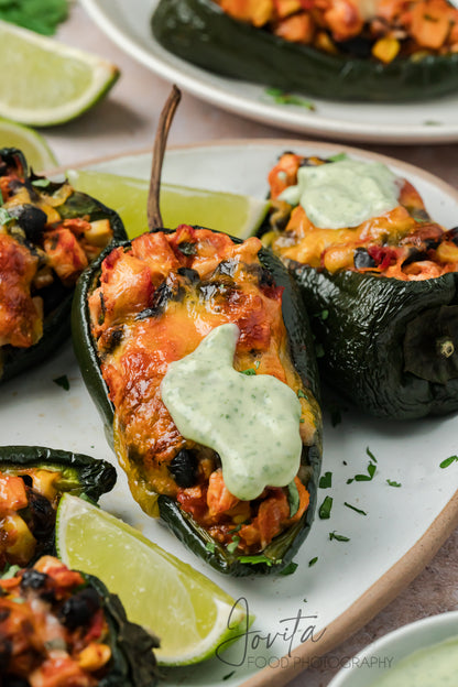 Chicken Stuffed Poblano Peppers