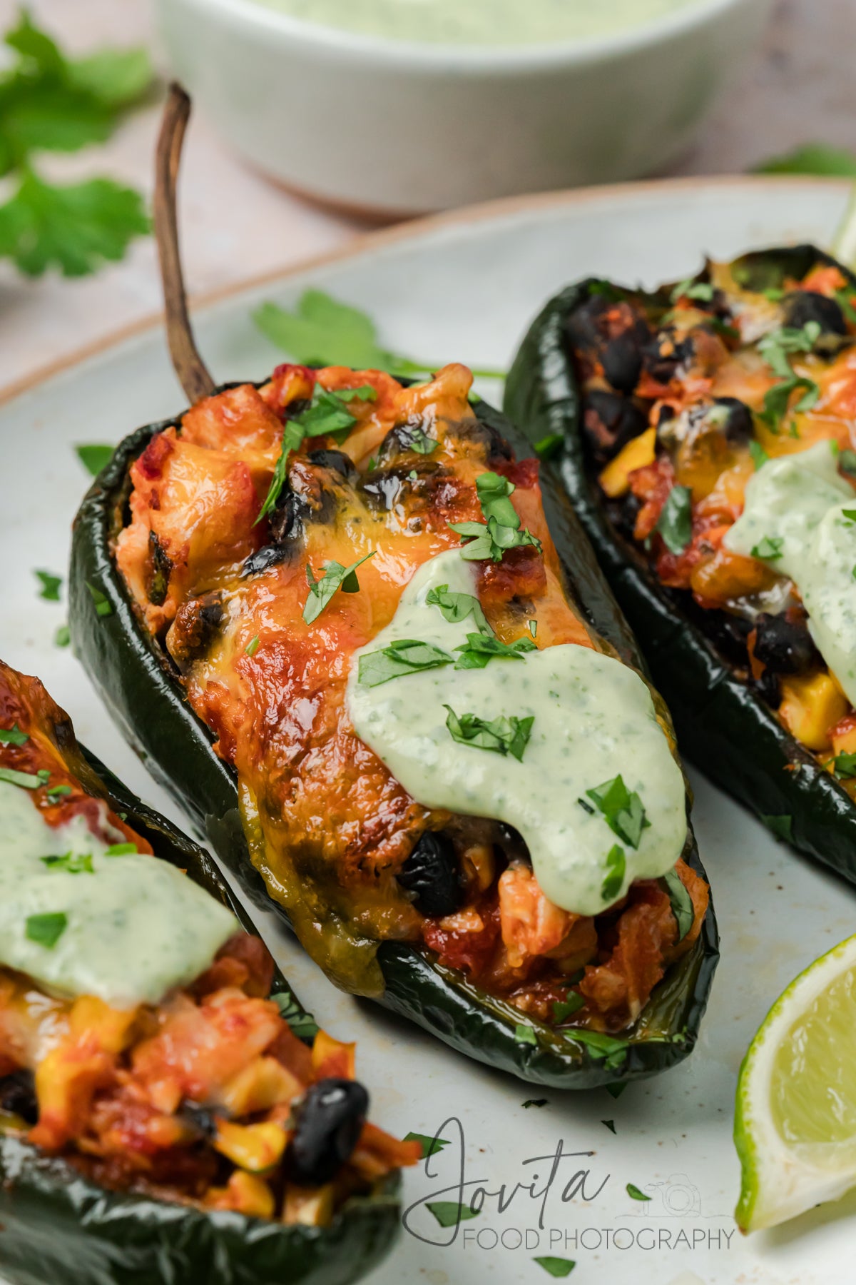Chicken Stuffed Poblano Peppers