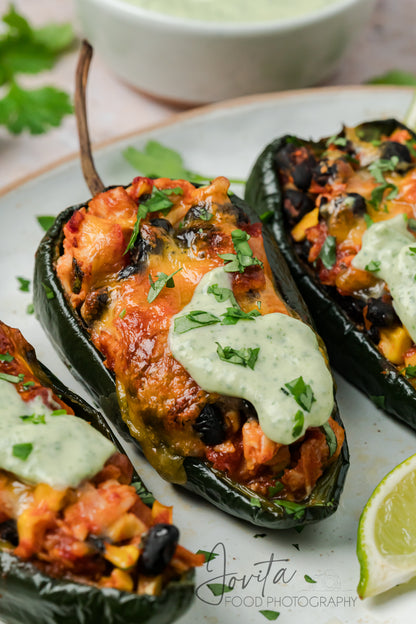 Chicken Stuffed Poblano Peppers