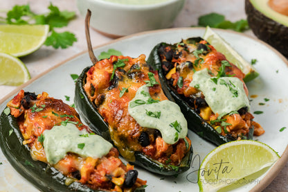 Chicken Stuffed Poblano Peppers