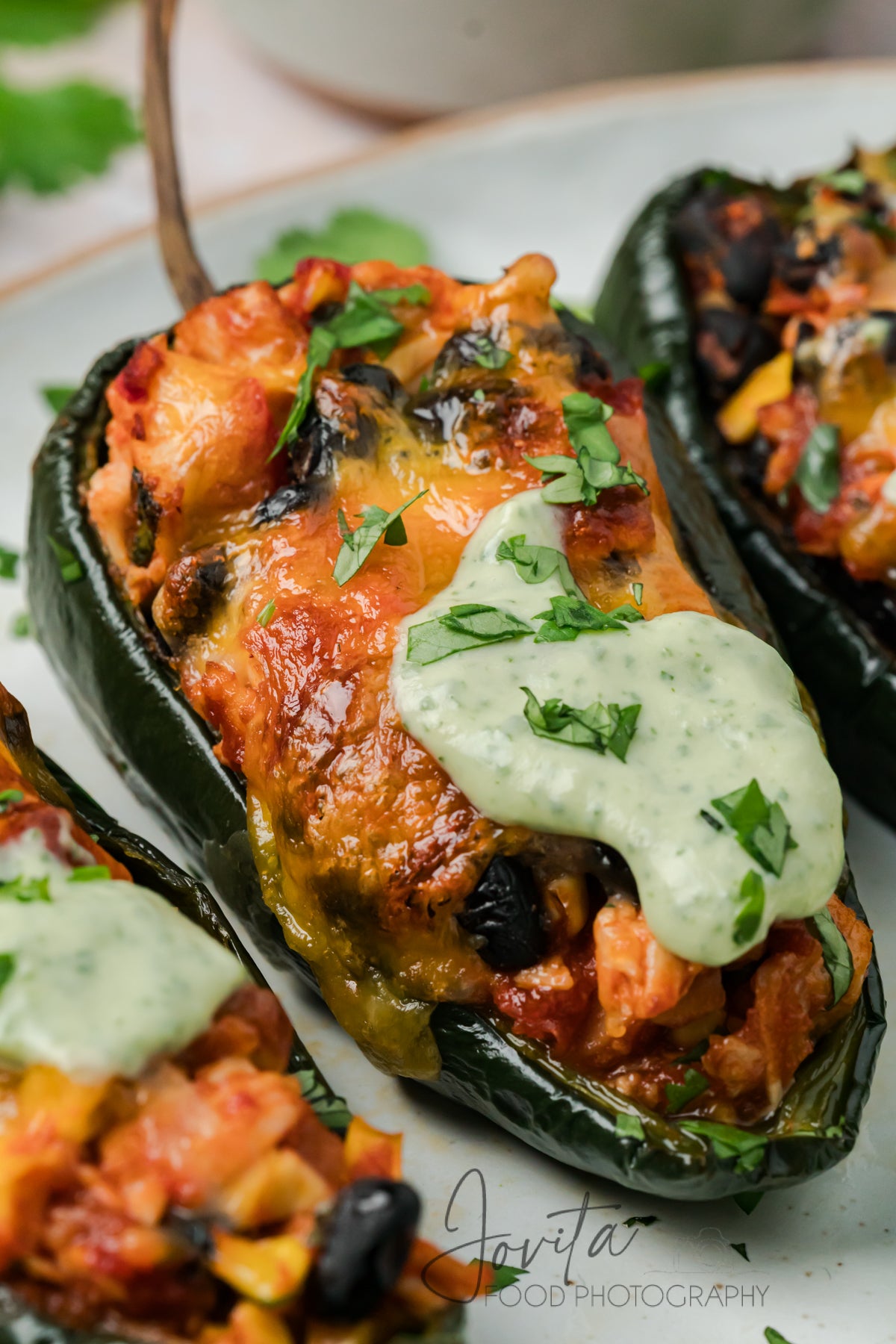 Chicken Stuffed Poblano Peppers