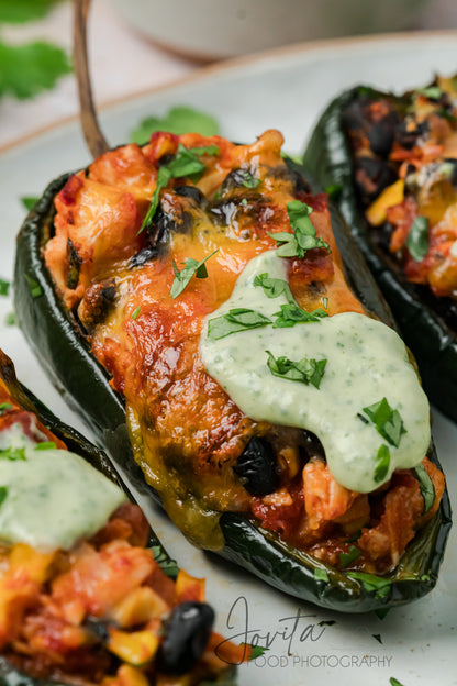 Chicken Stuffed Poblano Peppers
