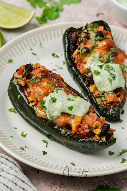 Chicken Stuffed Poblano Peppers