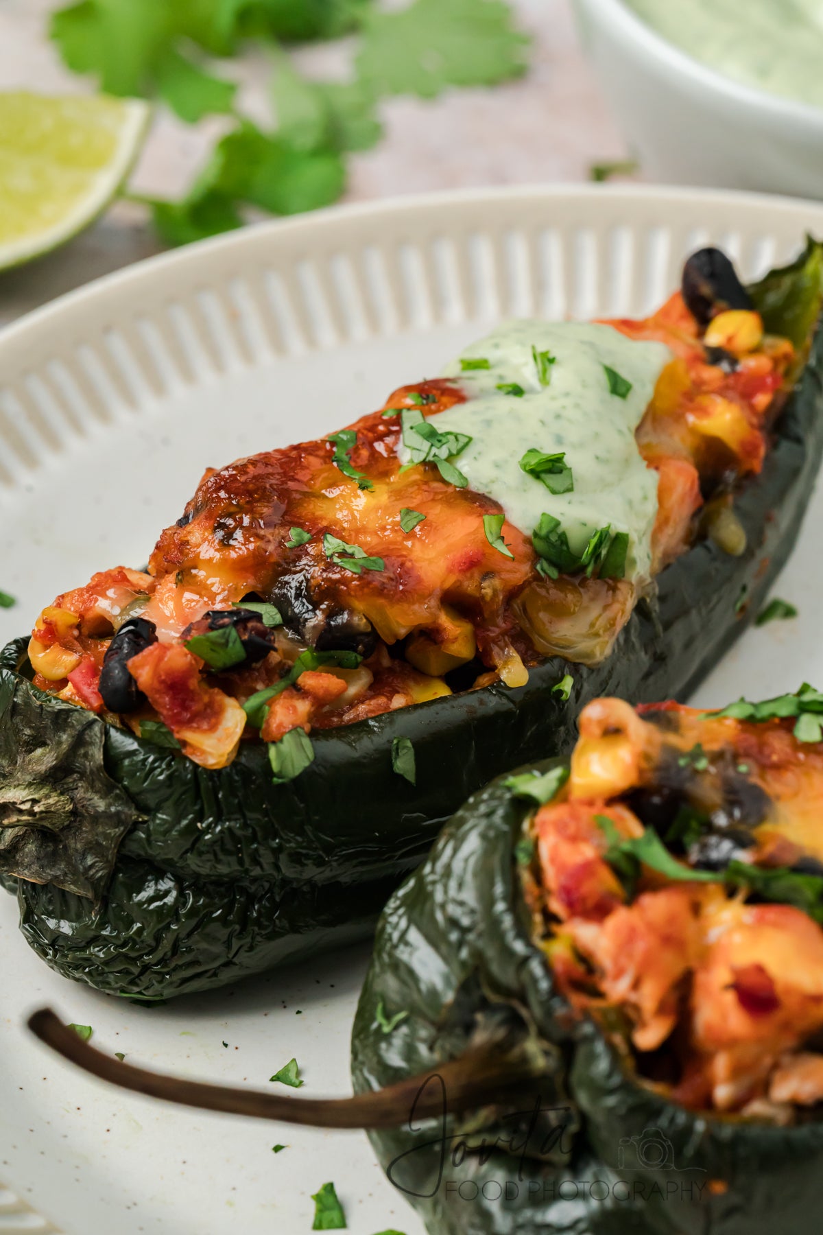 Chicken Stuffed Poblano Peppers