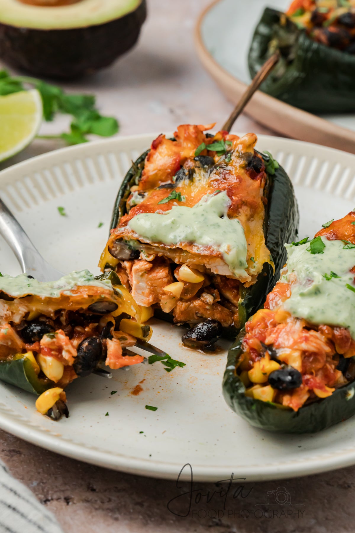 Chicken Stuffed Poblano Peppers