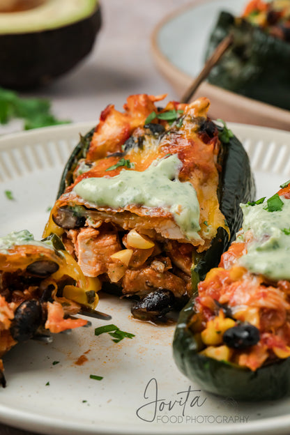 Chicken Stuffed Poblano Peppers