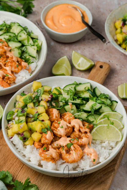 Chili Lime Shrimp Coconut Rice Bowls