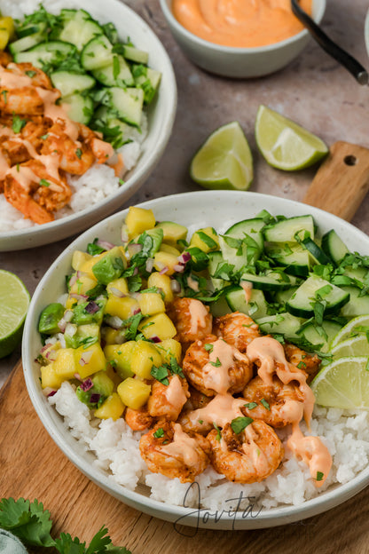 Chili Lime Shrimp Coconut Rice Bowls