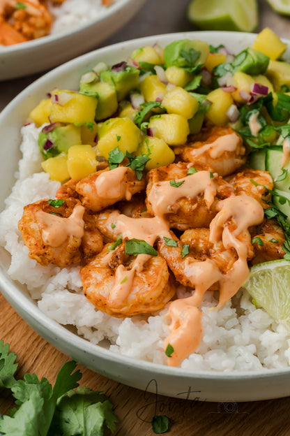 Chili Lime Shrimp Coconut Rice Bowls